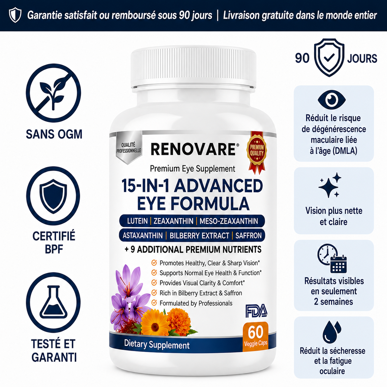 Renovare Formule avancée pour les yeux 15 en 1